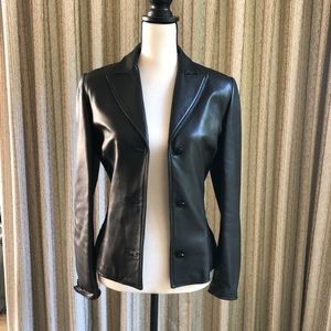 Vintage Gianni Versace Leather & Lace Pant Suit